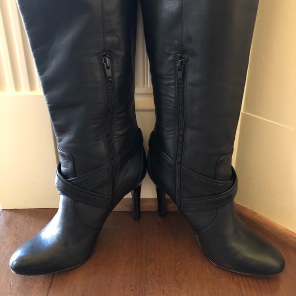 Coach Milly Tall Black Leather Boot with Zipper - Picture 7 of 8